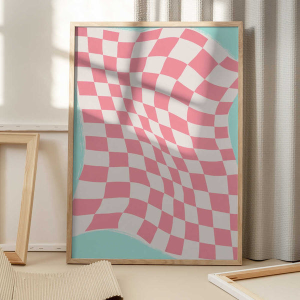 Tablou înramat „Rippled Checkered Wave” de Little Dean