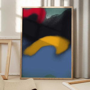 Tablou înramat „Black and Blue Abstract Liquify” de Little Dean