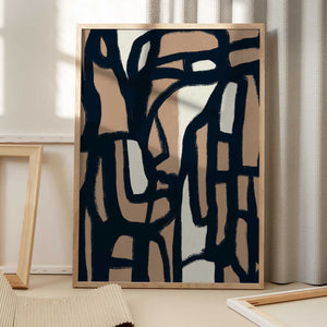 Tablou înramat „Abstract Maze Pathways” de Little Dean