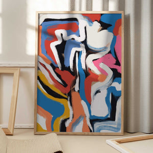 Tablou înramat „Bold colorful brushstrokes 02” de Little Dean