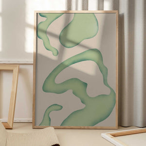 Tablou înramat „Flowing Green Essence” de Little Dean
