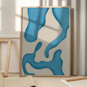 Tablou înramat „Azure Whimsy Flow” de Little Dean