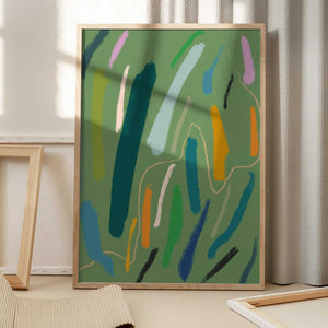 Tablou înramat „Bold Color Brushstrokes” de Little Dean