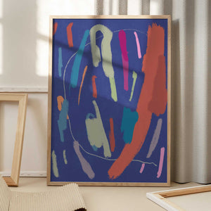 Tablou înramat „Bold Color Brushstrokes” de Little Dean