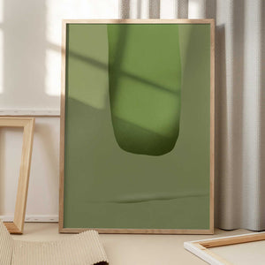 Tablou înramat „Stone portrait green” de Little Dean