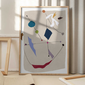 Tablou înramat „Minimalistic Lines and Colorful Shapes” de Little Dean