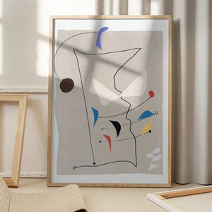 Tablou înramat „Minimalistic Lines and Colorful Shapes” de Little Dean