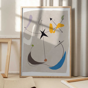 Tablou înramat „Minimalistic Lines and Colorful Shapes” de Little Dean