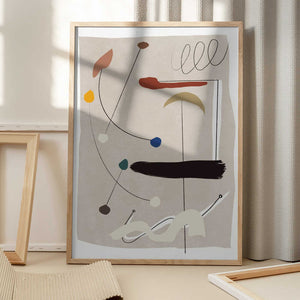 Tablou înramat „Minimalistic Lines and Colorful Shapes” de Little Dean