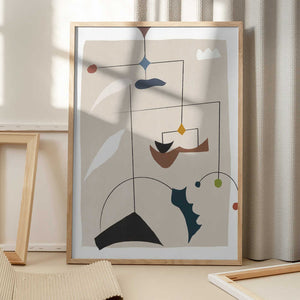 Tablou înramat „Geometric Shapes and Organic Lines” de Little Dean