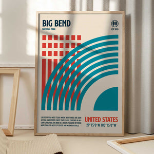 Tablou înramat „Big Bend National Park Travel Poster” de Retrodrome