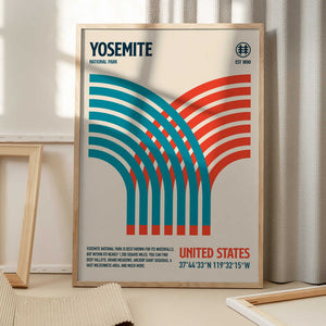 Tablou înramat „Yosemite National Park Travel Poster” de Retrodrome