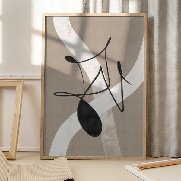 Tablou înramat „Beige abstract No.2” de Anne-Marie Volfova