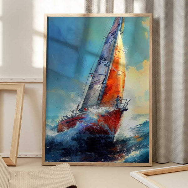 Tablou înramat „Yacht racing sport art 30” de Justyna Jaszke