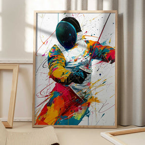 Tablou înramat „Fencing sport art #fencing #sport” de Justyna Jaszke