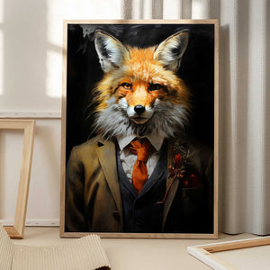 Tablou înramat „Fox hipster” de Justyna Jaszke