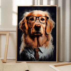 Tablou înramat „Dog hipster 2” de Justyna Jaszke