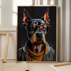 Tablou înramat „Dog hipster 1” de Justyna Jaszke