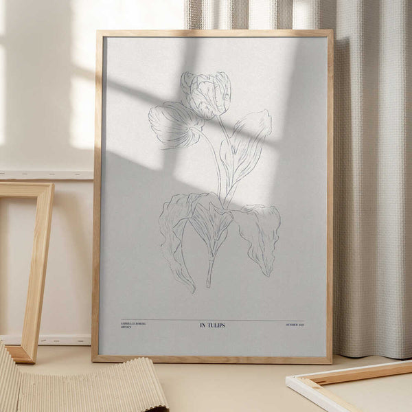 Tablou înramat „In Tulips (blue)” de Gabriella Roberg