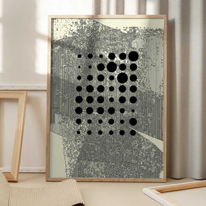 Tablou înramat „Black Geometric Circles” de Petr Strnad