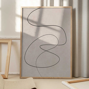 Tablou înramat „Minimal Line Art Abstract Drawing 02” de Little Dean
