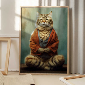 Tablou înramat „Cat yoga 1” de Justyna Jaszke