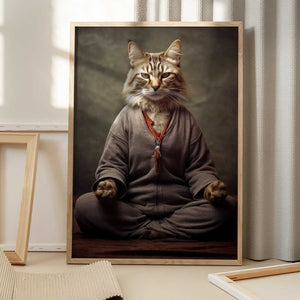 Tablou înramat „Cat yoga 2” de Justyna Jaszke