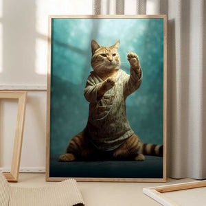 Tablou înramat „Cat yoga 4” de Justyna Jaszke