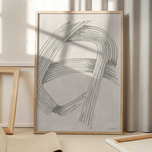 Tablou înramat „Abstract Grey Intersections 02” de Lucrecia Caporale