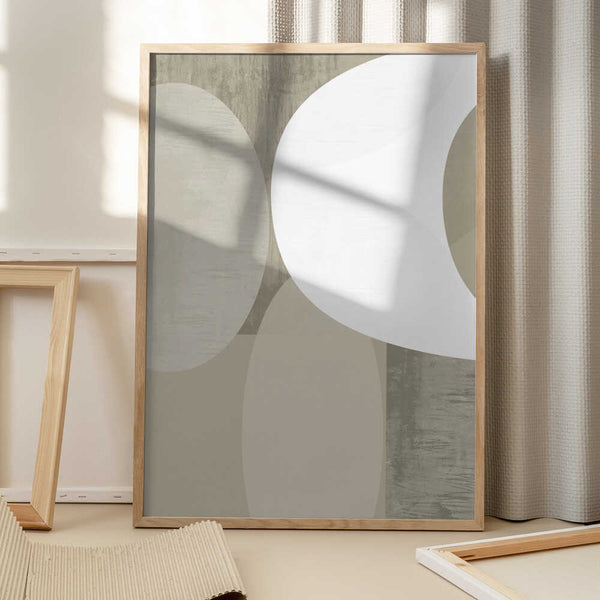 Tablou înramat „Black White Neutral Shapes 1” de cartissi