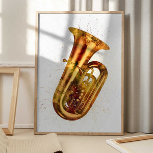 Tablou înramat „Tuba Abstract Watercolor” de Michael Tompsett