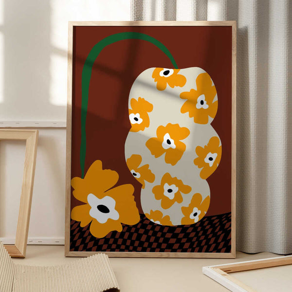 Tablou înramat „Blooms & Pottery” de Miho Art Studio