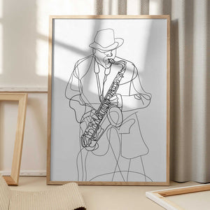 Tablou înramat „Line Art Musican 2” de Justyna Jaszke