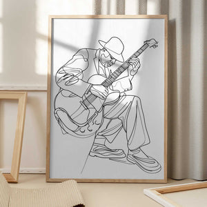 Tablou înramat „Line Art Musican 3” de Justyna Jaszke