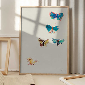 Tablou înramat „Five Butterflies” de Odilon Redon