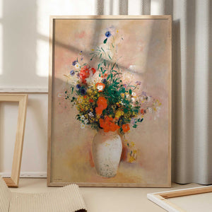 Tablou înramat „Vase of Flowers” de Odilon Redon