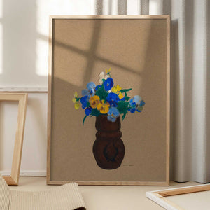 Tablou înramat „Pansies” de Odilon Redon