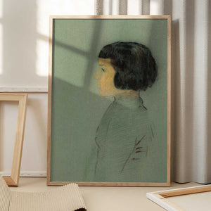 Tablou înramat „Young Woman In Profile” de Odilon Redon
