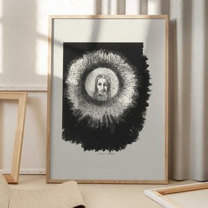 Tablou înramat „And the Face of Christ Shone In the Disk of the Sun” de Odilon Redon