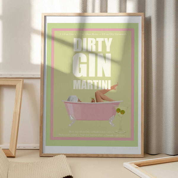 Tablou înramat „Jlr Cocktails- Dirty Gin Martini” de Jenny Liz Rome