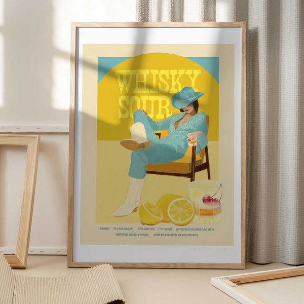 Tablou înramat „Jlr Cocktails Whiskysour” de Jenny Liz Rome