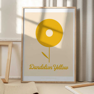 Tablou înramat „Pandc Dandelionyellow Copy” de Jenny Liz Rome