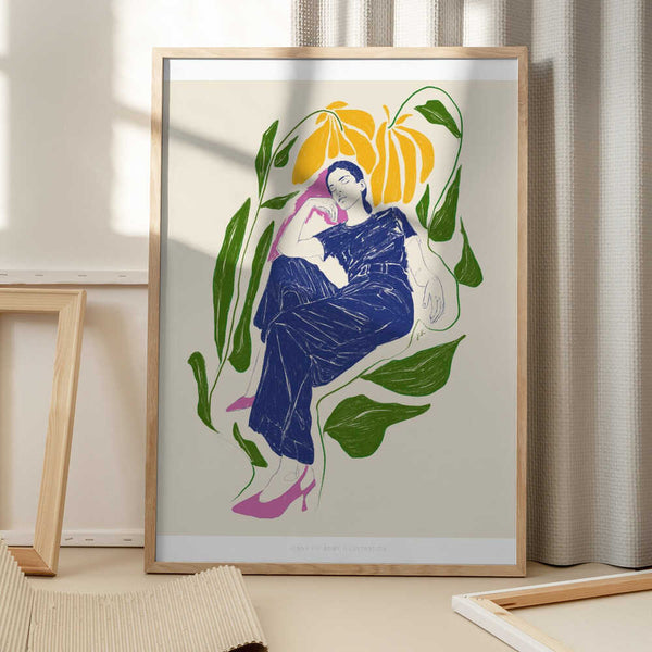 Tablou înramat „Jlr Quiet in the garden” de Jenny Liz Rome