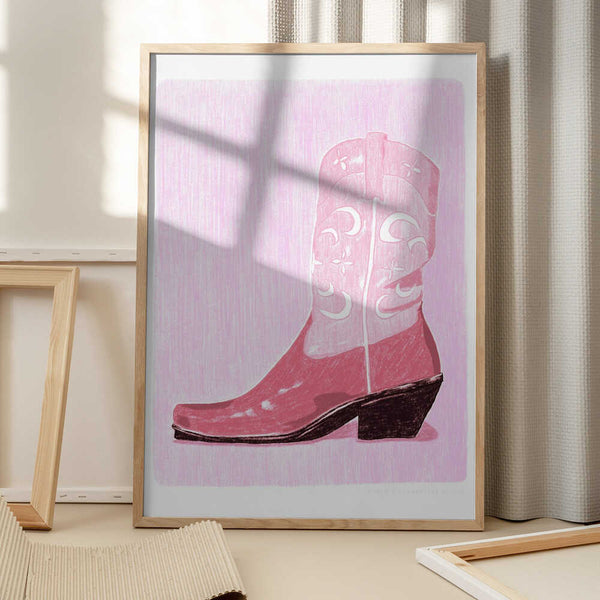 Tablou înramat „P&amp;c Cowgirlboot” de Jenny Liz Rome