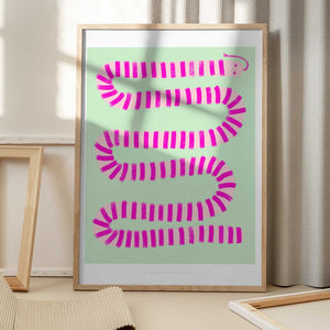 Tablou înramat „Pandc Pinksnake Copy” de Jenny Liz Rome