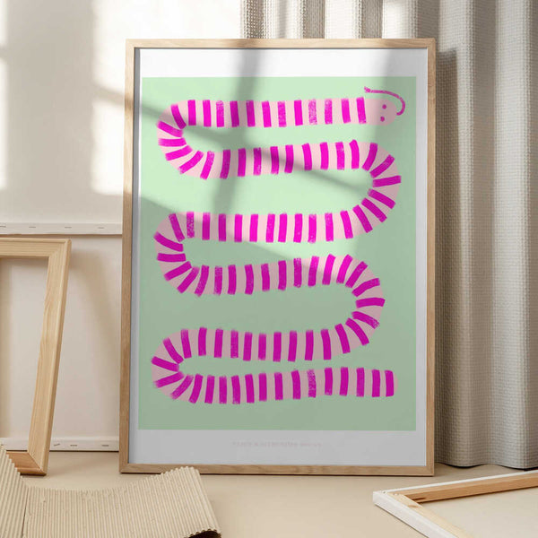 Tablou înramat „Pandc Pinksnake Copy” de Jenny Liz Rome