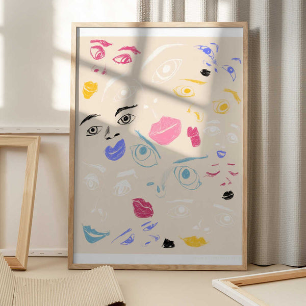 Tablou înramat „Pandc Faces Copy” de Jenny Liz Rome