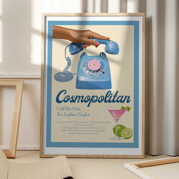 Tablou înramat „Blue Cosmo” de Jenny Liz Rome