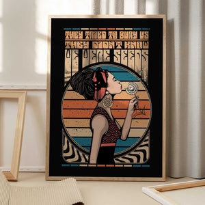 Tablou înramat „Peace Hippie Quote” de Retrodrome