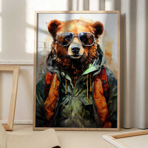 Tablou înramat „Bear Watercolor Animal Art (2)” de Justyna Jaszke